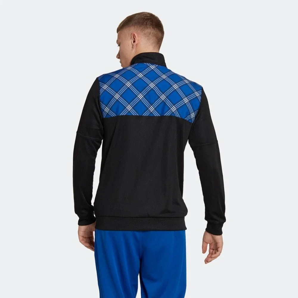 NWT adidas Tiro Track Jacket Full Zip Royal Blue/Black Checkered Mens Size Small